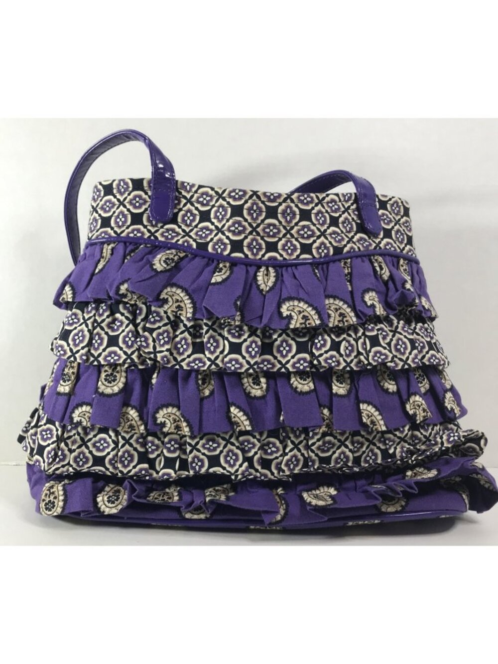Vera Bradley Simply Violet/CHA CHA BAG Purple Ruffle Purse, Retired Pattern 2010
